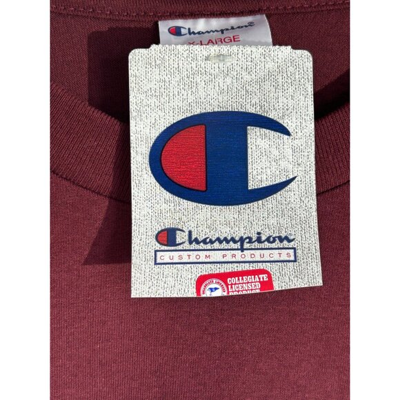 Champion Men's Harvard Short Sleeve Crew Neck T-Shirt in Burgundy - Sz XL - NWT - Picture 4 of 8